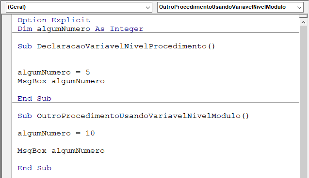 variavel nivel modulo