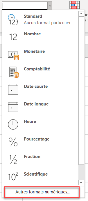 vba autre format