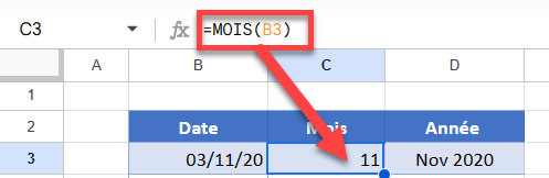 vba cellule mois concerne