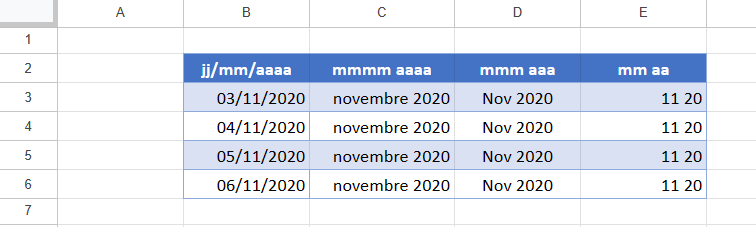 vba mmm aaaa formats personnalisés