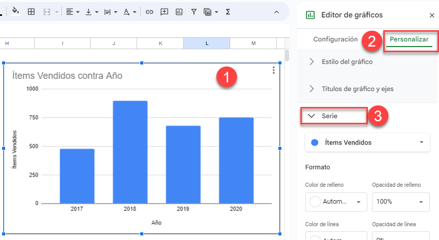 Abrir Editor de Gráficos en Google Sheets