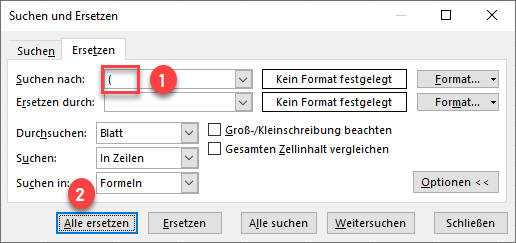 Alle Klammern in Zahlenkette suchen und ersetzen