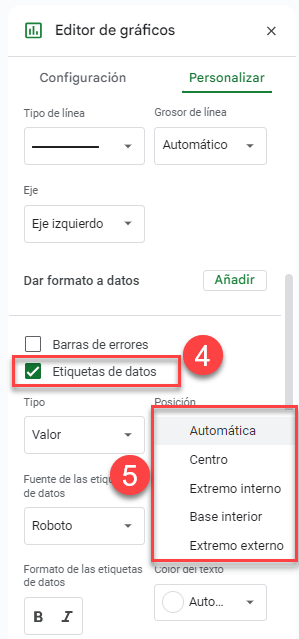 Aplicar-Etiquetas-de-Datos y Definir su Posición en Google Sheets