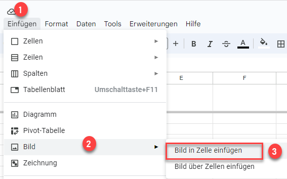 Bild in Zelle in Google Sheets einfuegen