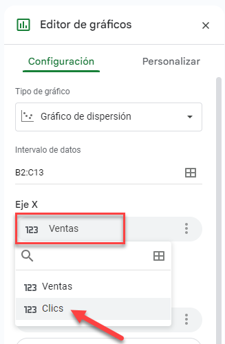 Cambiar Valores Eje X