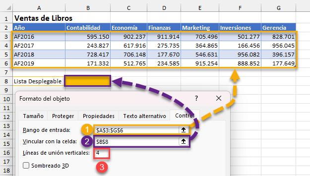 Configurar el Cuadro Combinado