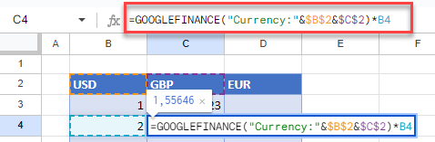Convertir-Cantidad-Requerida de USD a GBP en Google Sheets