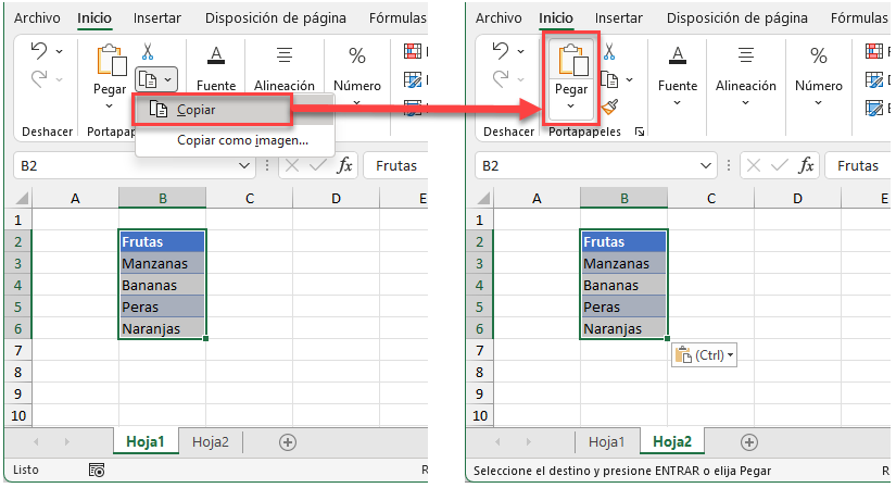 Copiar Celdas de Otra Hoja en Excel