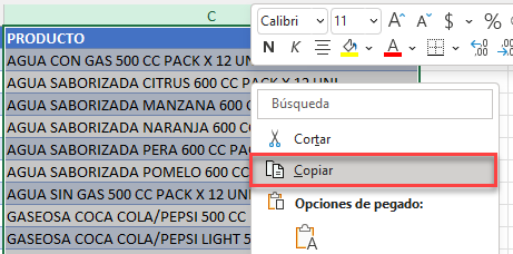 Copiar Columna Seleccionada