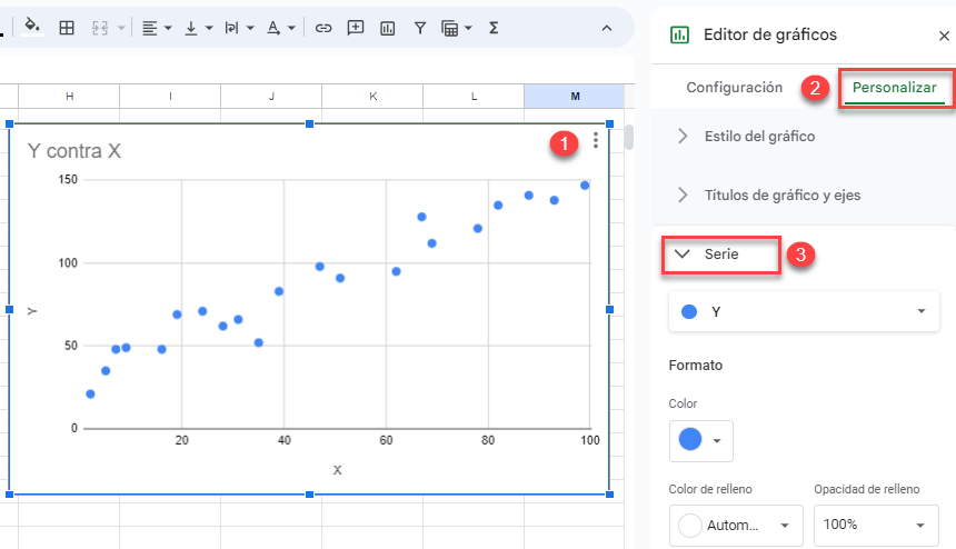 Crear Línea de Tendencia en Google Sheets