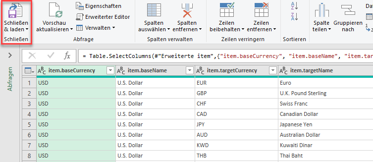 Daten in Excel aus XML Datei Abfrage schließen