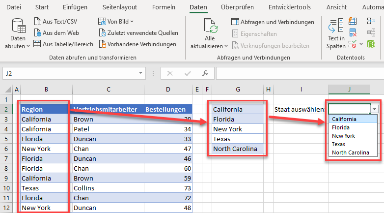 Datenueberpruefung mit Eindeutigen Werten in Excel