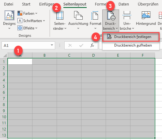 Druckbereich in Excel festlegen