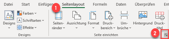 Druckseite in Excel einrichten