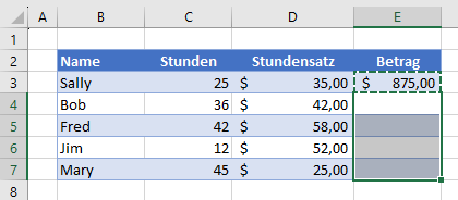 Einzelne Zelle mit Formel in mehrere Zellen kopieren