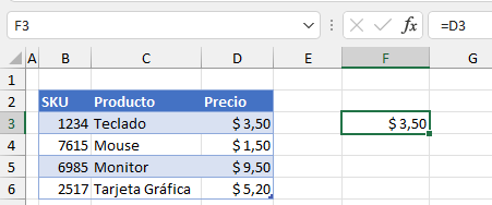 Fórmula para Copiar el Valor a Otra Celda en Excel
