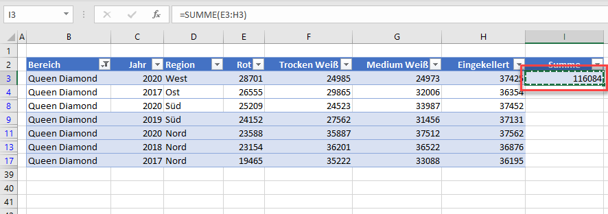 Gefilterte Zelle in Excel kopieren