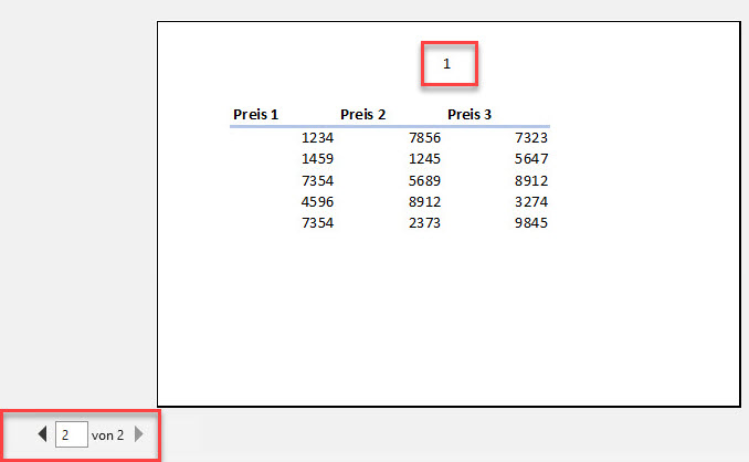 Gesamte Arbeitsmappe in Excel Druckvorschau