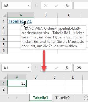 Hyperlink zu einem anderen Excel Blatt