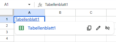 Hyperlink zu einem anderen Google Sheets Tabellenblatt erstellt