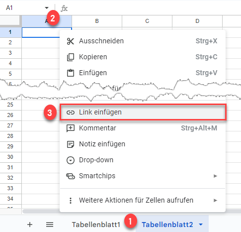 Hyperlink zu einem anderen Google Sheets Tabellenblatt