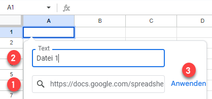 Hyperlink zu einer anderen Google Sheets Datei erstellen