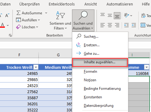 In gefilterte Zellen einfuegen Inhalte auswaehlen