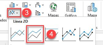 Insertar Gráfico de Líneas Apiladas