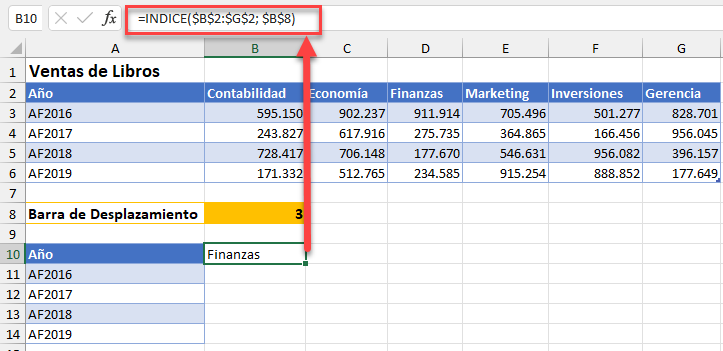 Introducir Formula INDICE para Valor de Barra