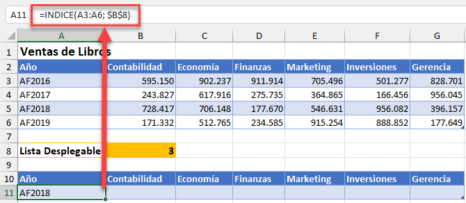 Introducir Formula INDICE