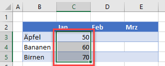 Mehrere Zellen in Excel auswaehlen