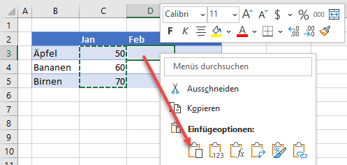 Mehrere Zellen in Excel einfuegen