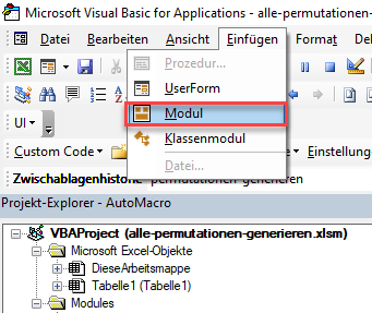 Neues Modul in VBE erstellen