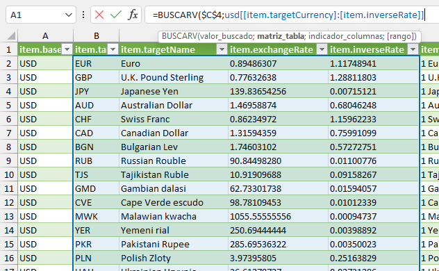 Resaltar Matriz de Datos de Búsqueda