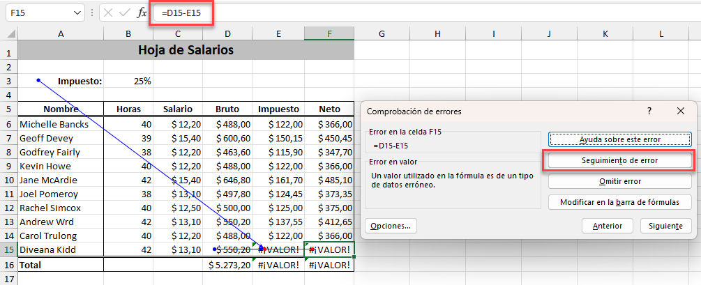 Seguimiento de Error