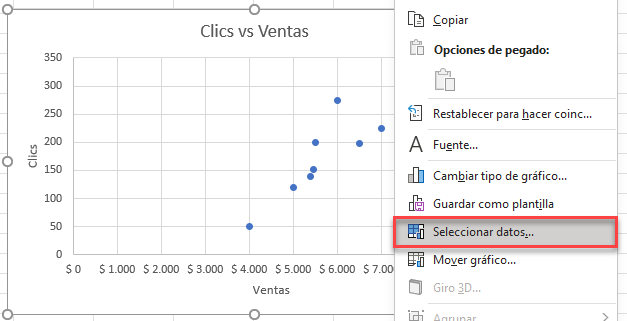 Seleccionar Datos del Gráfico