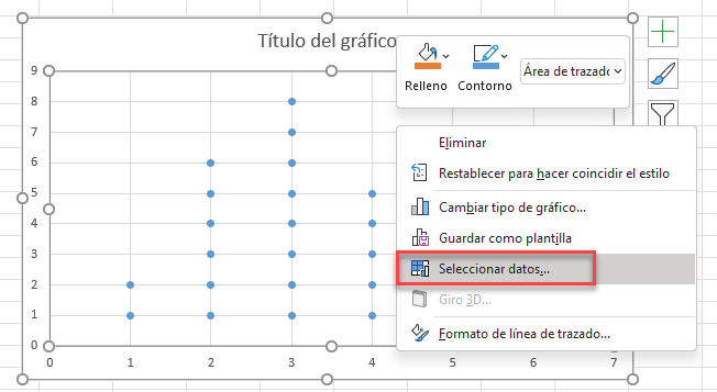 Seleccionar Datos para Cambiar Valores X Y