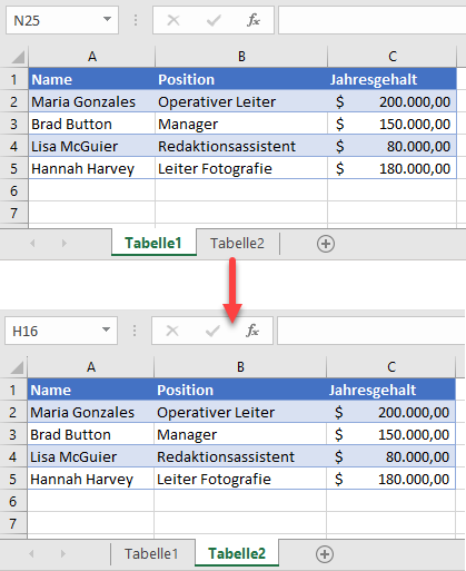 Spaltenbreiten in Excel kopieren