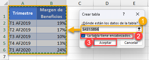 Ventana Crear Tabla