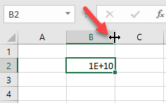 Zelle mit wissenschaftlicher Notation vergroessern