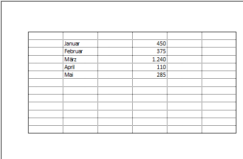 Zellen im Druckbereich ausfuellen