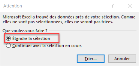 boite avertissement etendre selection