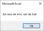 caso erro sair