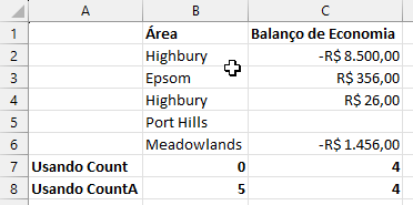 comparacao count counta