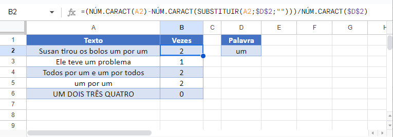 conta palavras google