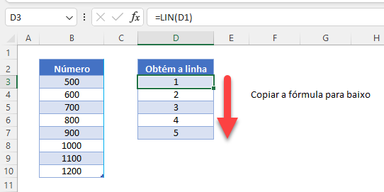 copiar formula linha abaixo