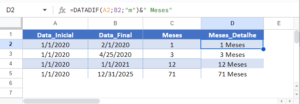 Calcular o Número de Meses Entre Datas no Excel e no Google Planilhas ...