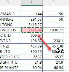destination cell for conditional formatting