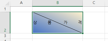 diagonal down shaded cell