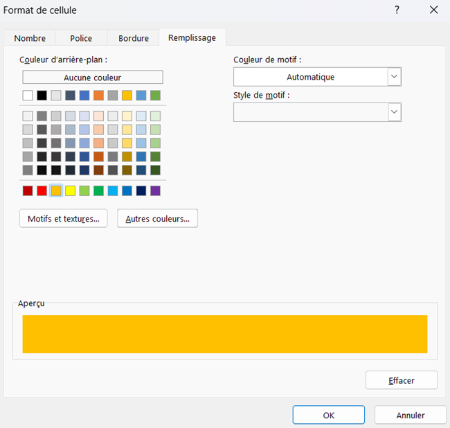 excel contient texte format cellule